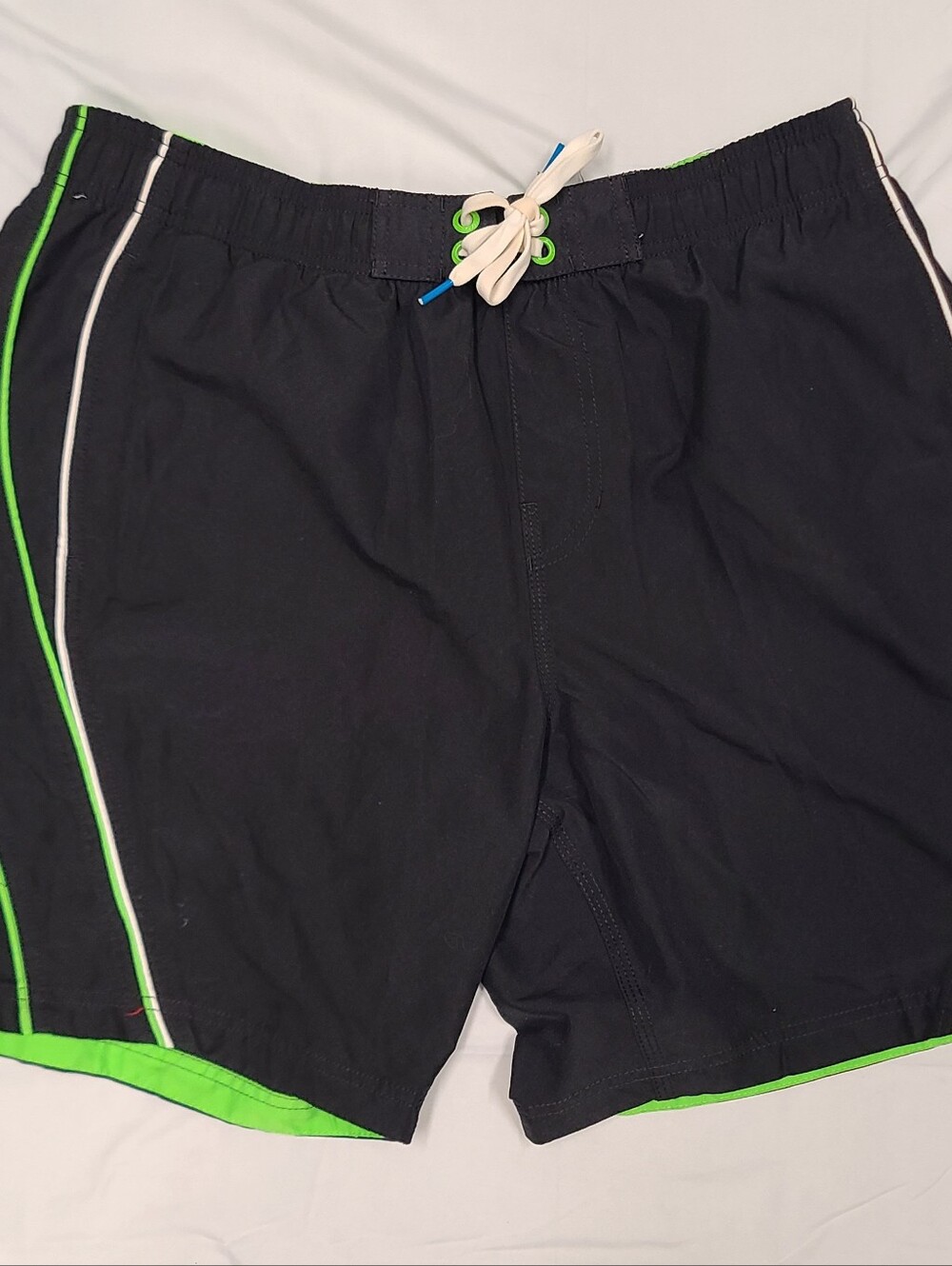 Speedo Black Swim Shorts with Neon Green Trim
